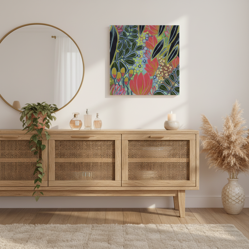Electric Bloom Botanical Art Print | Large Format Wall Art | 60cm Fine Art Print