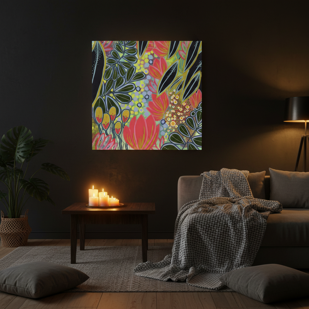 Electric Bloom Botanical Art Print | Large Format Wall Art | 60cm Fine Art Print
