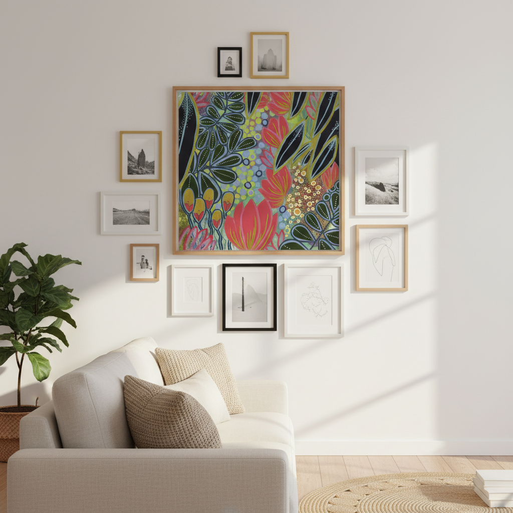 Electric Bloom Botanical Art Print | Large Format Wall Art | 60cm Fine Art Print