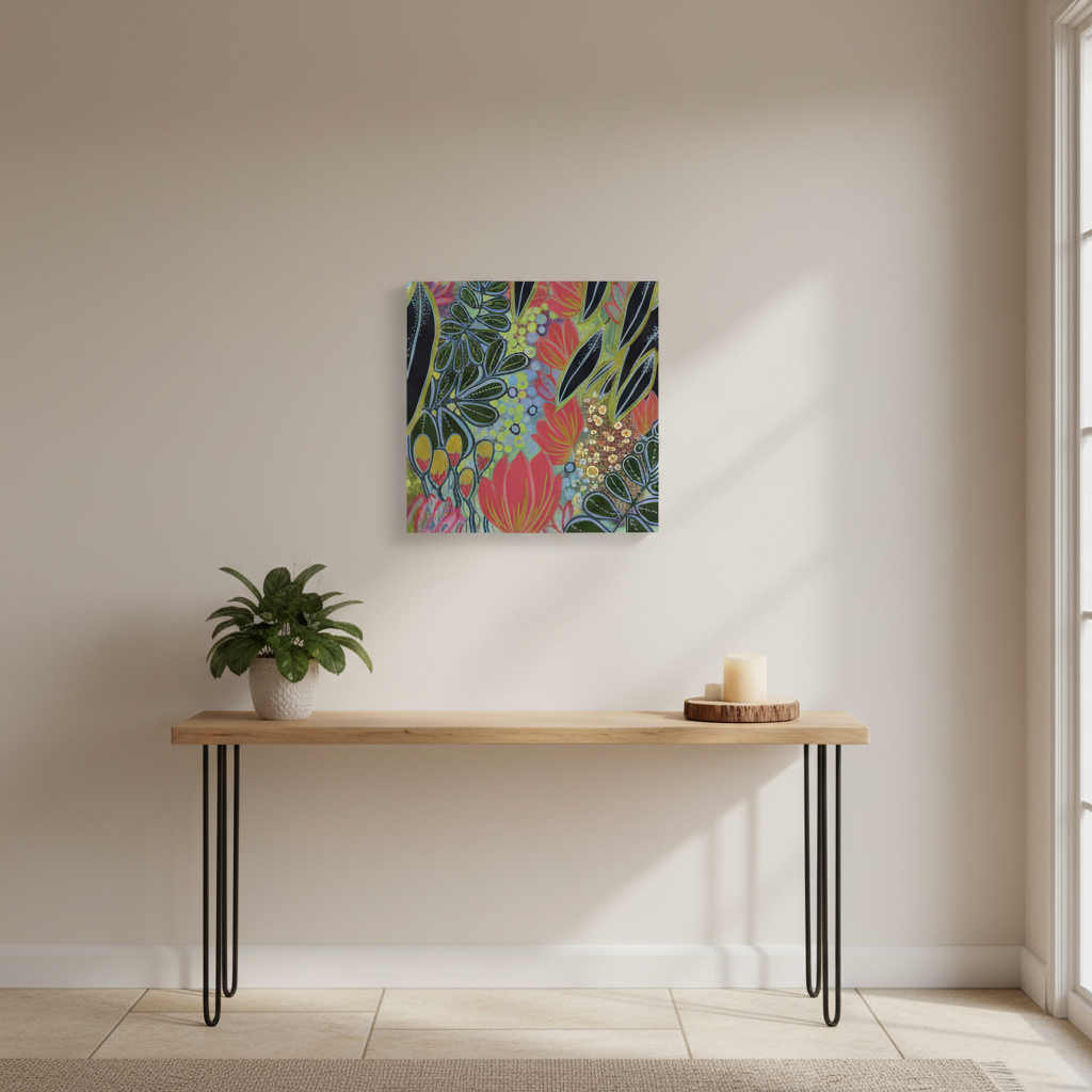 Electric Bloom Botanical Art Print | Large Format Wall Art | 60cm Fine Art Print