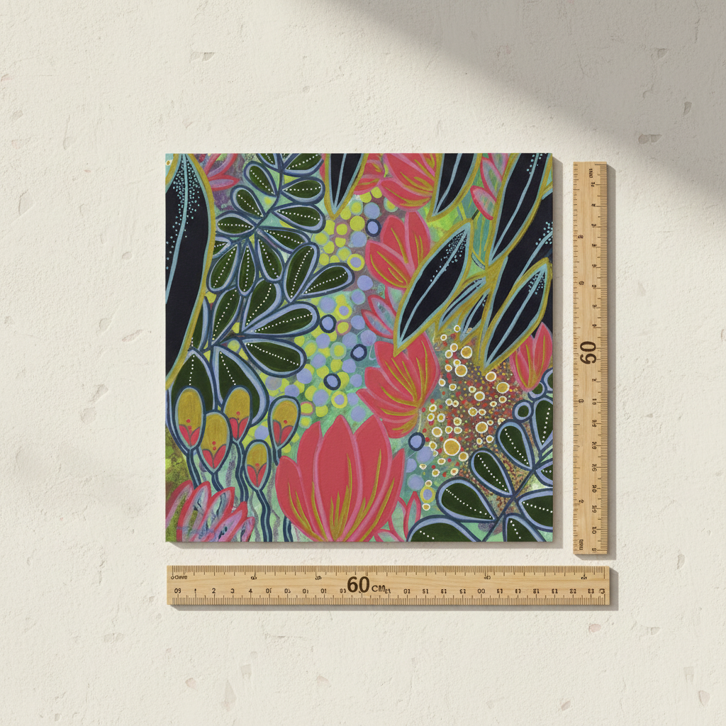 Electric Bloom Botanical Art Print | Large Format Wall Art | 60cm Fine Art Print