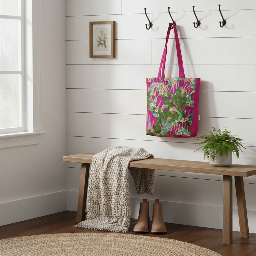 Everyday Tote Bag - Bleeding Hearts Floral Abstract Print