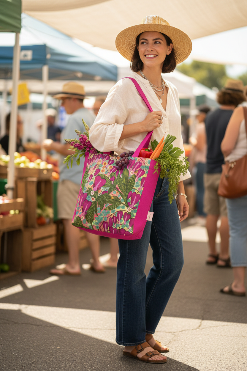 Everyday Tote Bag - Bleeding Hearts Floral Abstract Print