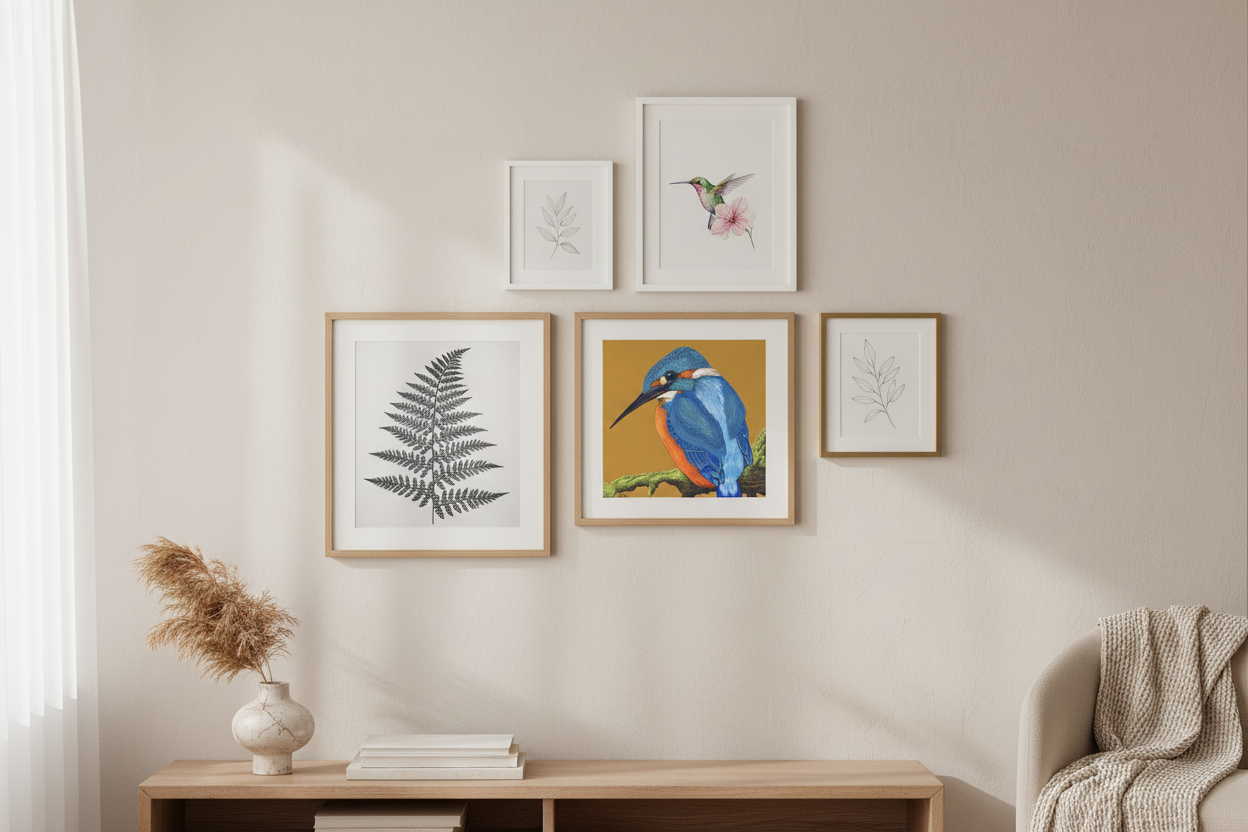 Gallery wall arrangement - 30x30cm square
