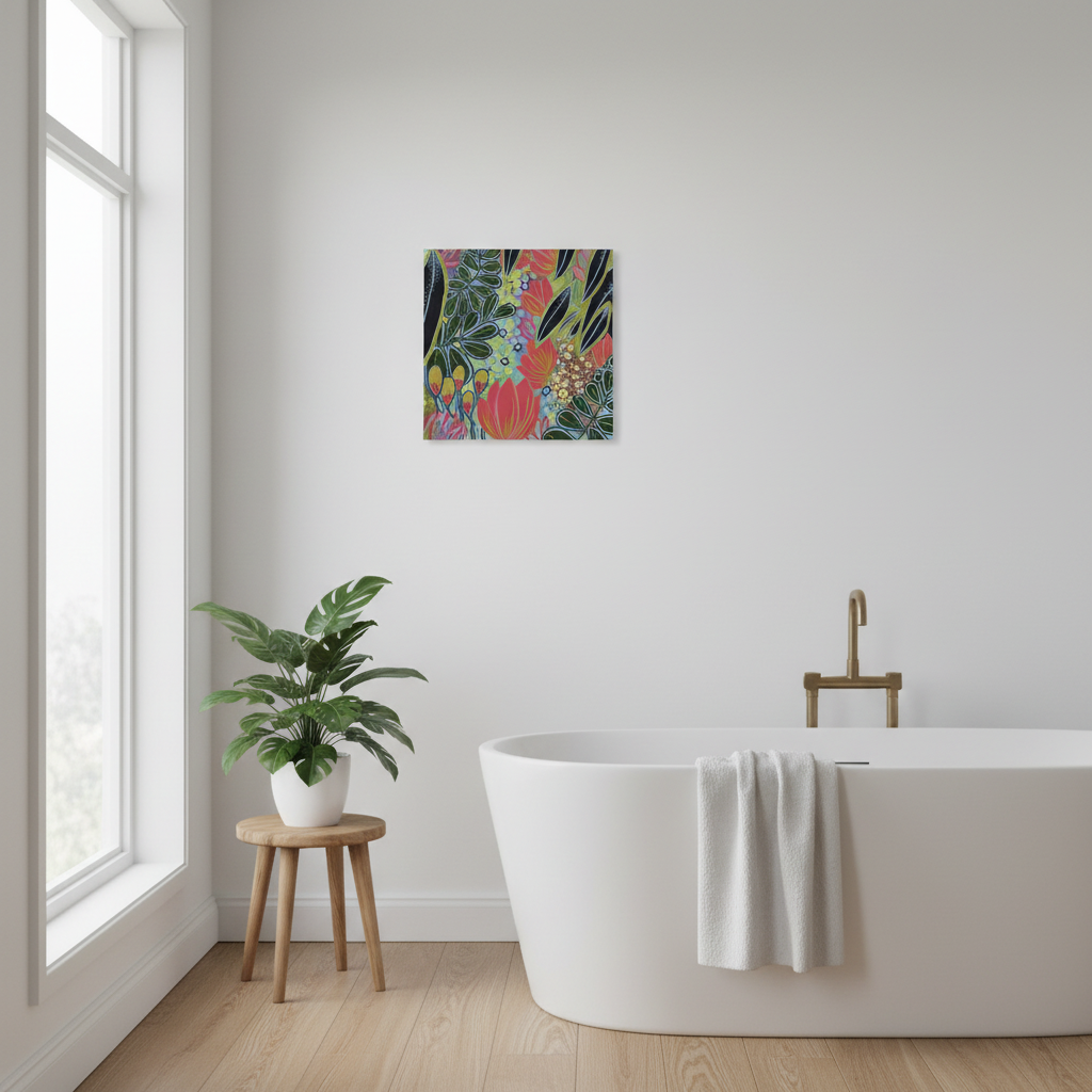 Electric Bloom Botanical Art Print | Small Format Wall Art | 40cm Fine Art Print