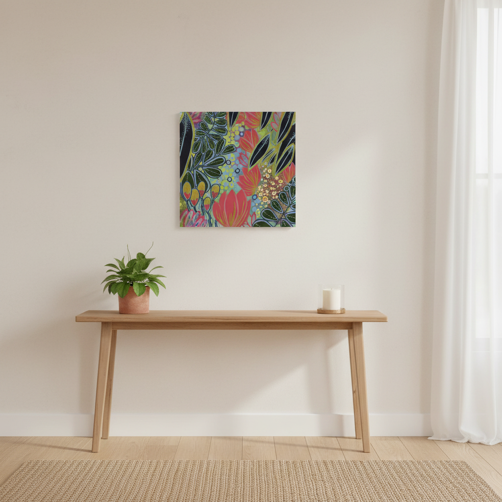 Electric Bloom Botanical Art Print | Small Format Wall Art | 40cm Fine Art Print