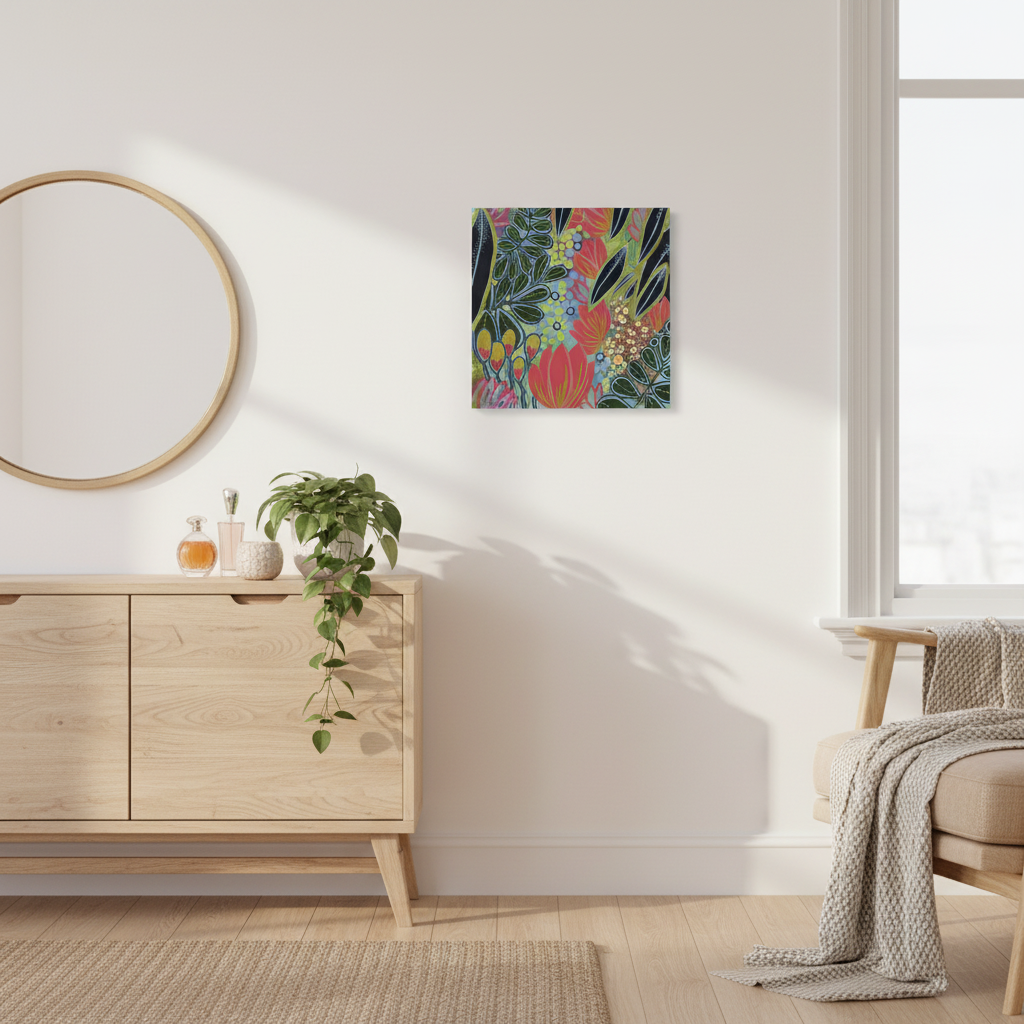 Electric Bloom Botanical Art Print | Small Format Wall Art | 40cm Fine Art Print