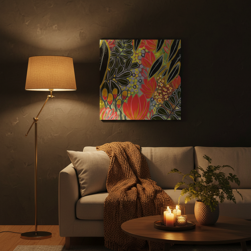 Electric Bloom Botanical Art Print | Small Format Wall Art | 40cm Fine Art Print