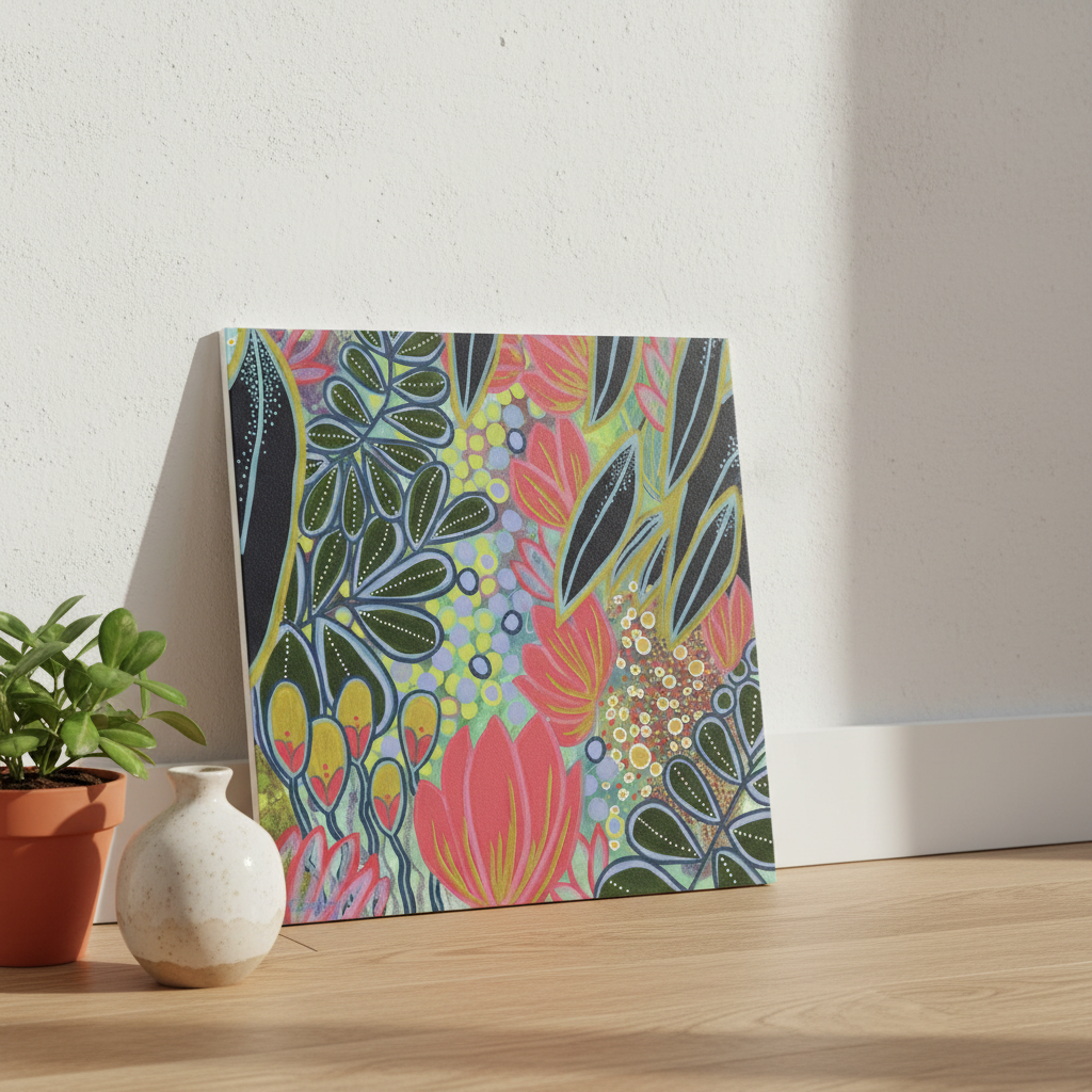 Electric Bloom Botanical Art Print | Small Format Wall Art | 40cm Fine Art Print