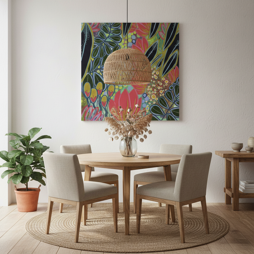 Electric Bloom Botanical Art Print | Large Format Wall Art | 60cm Fine Art Print