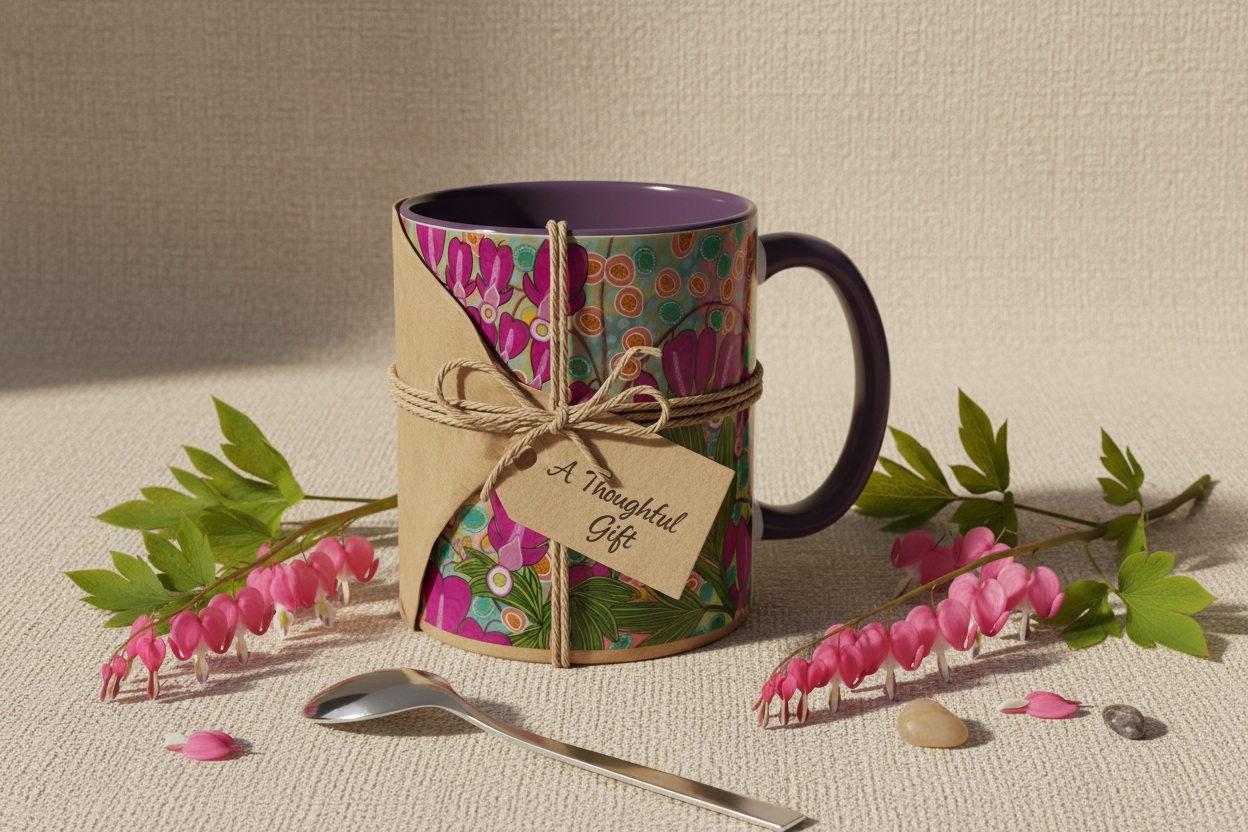 Premium gift presentation with Bleeding Hearts mug