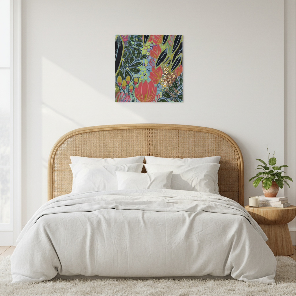 Electric Bloom Botanical Art Print | Large Format Wall Art | 60cm Fine Art Print