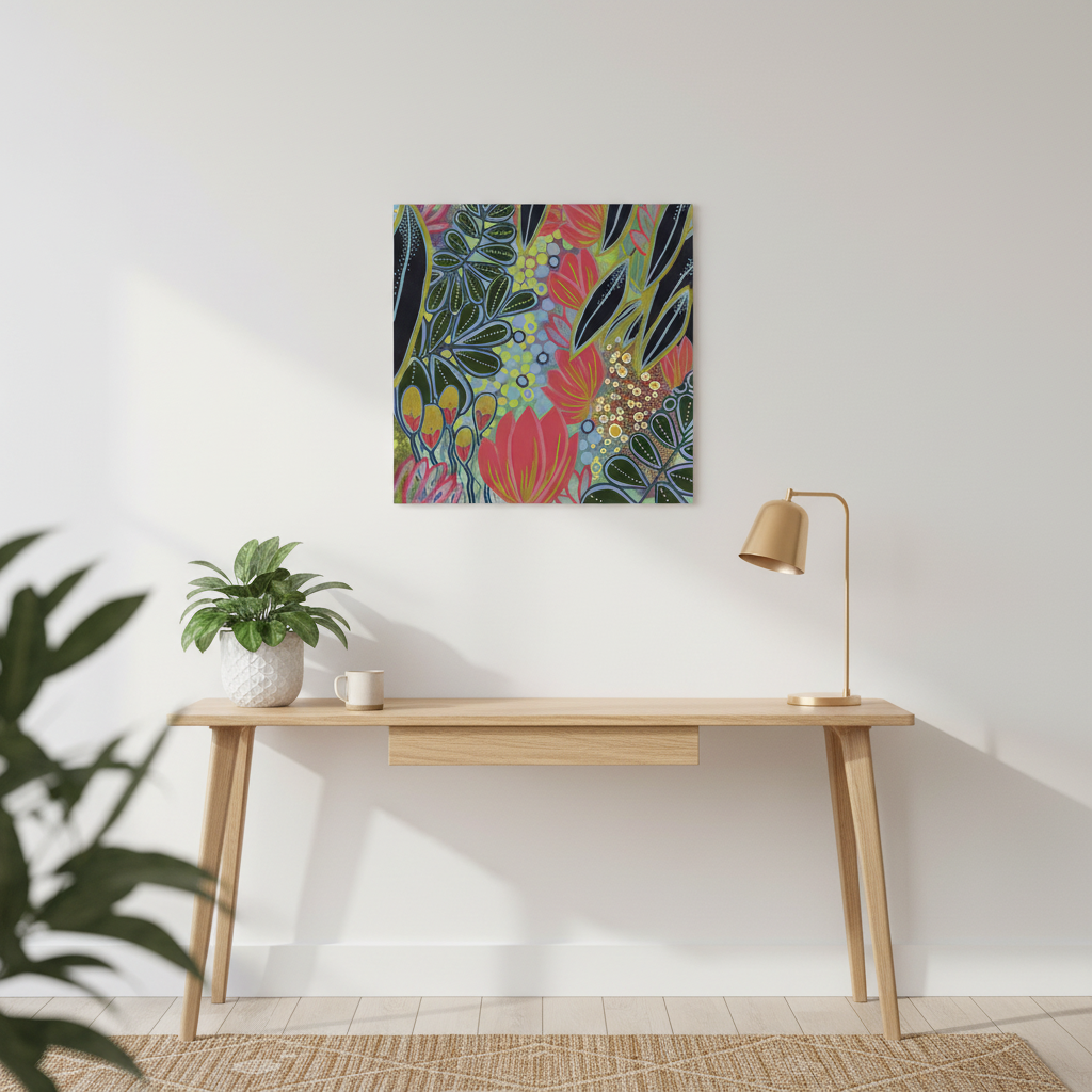 Electric Bloom Botanical Art Print | Large Format Wall Art | 60cm Fine Art Print