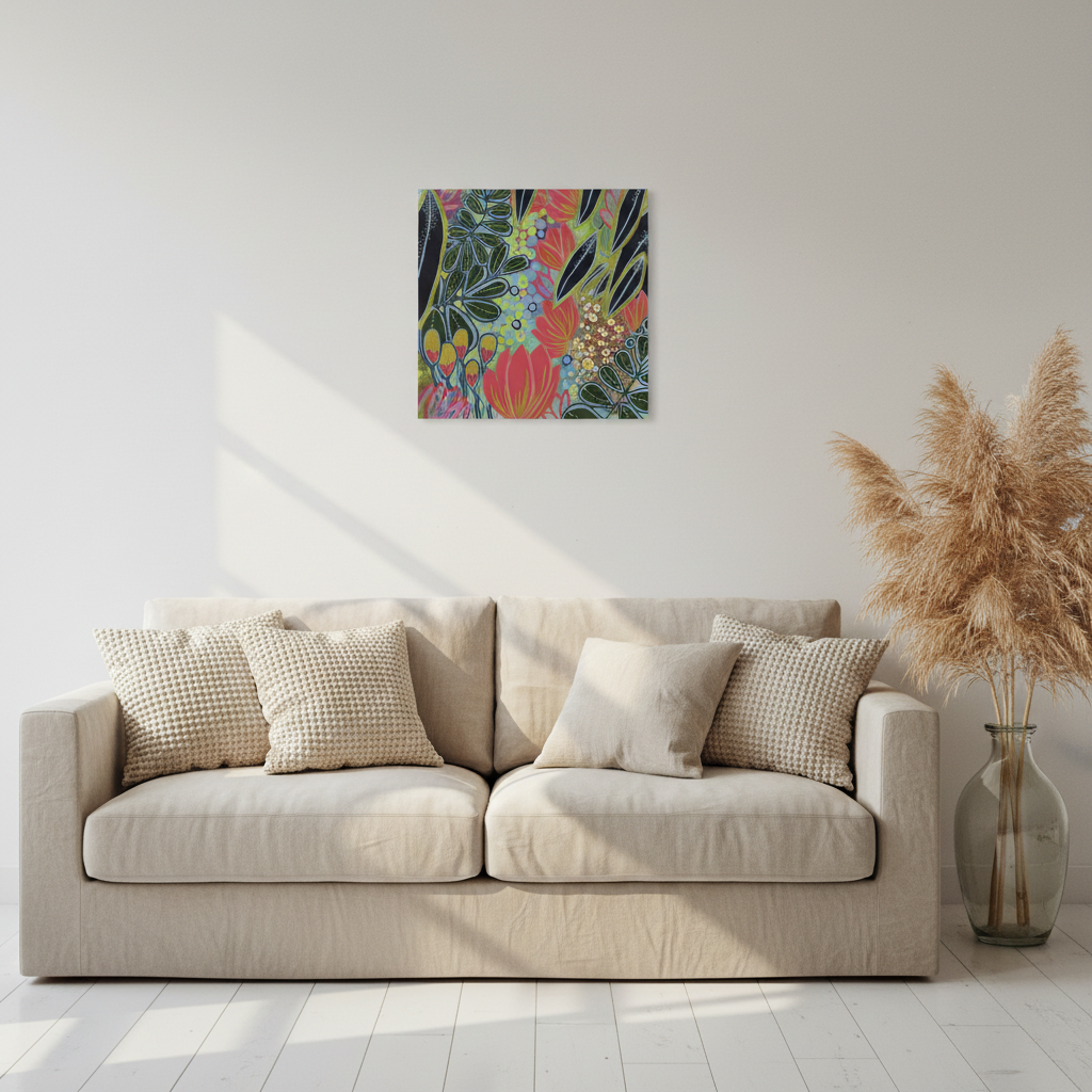 Electric Bloom Botanical Art Print | Small Format Wall Art | 40cm Fine Art Print