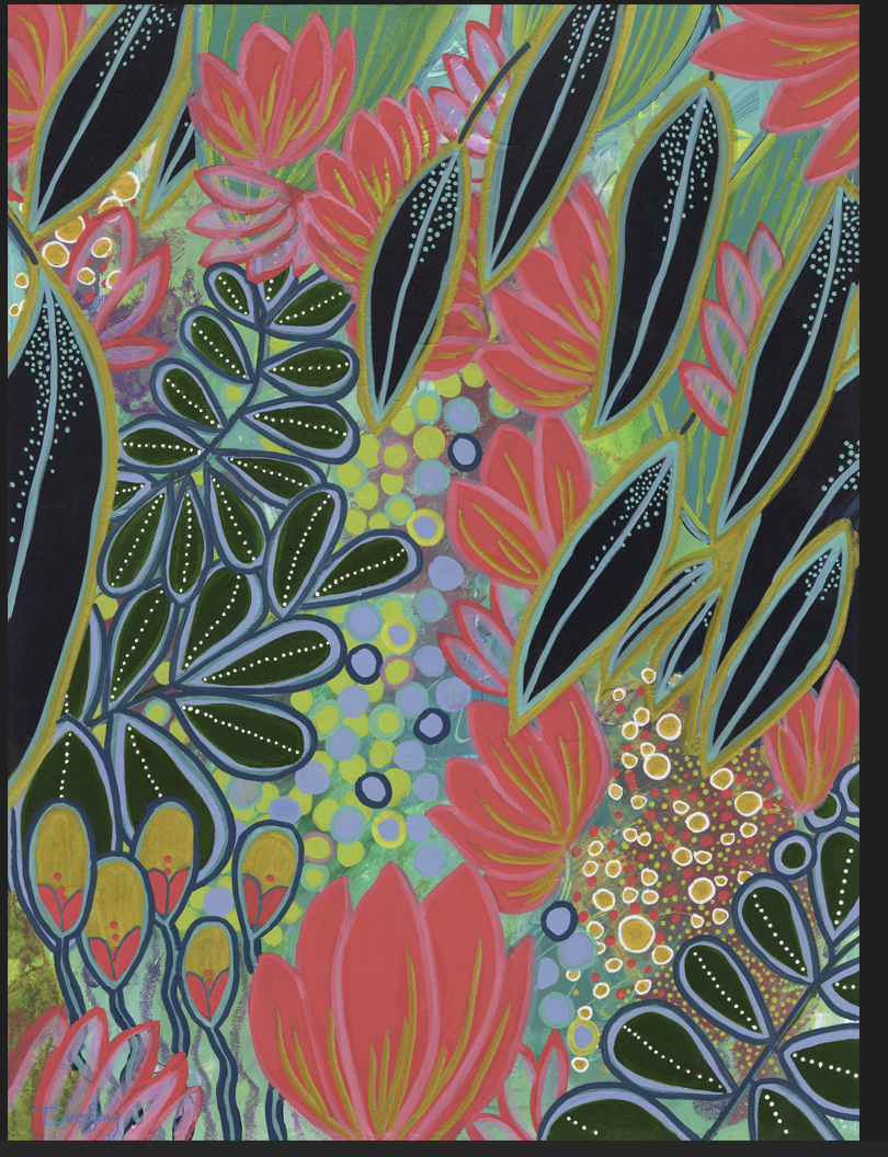 Electric Eden Giclee Art Print | Large Botanical Wall Art | 70 x 50cm Fine Art Print
