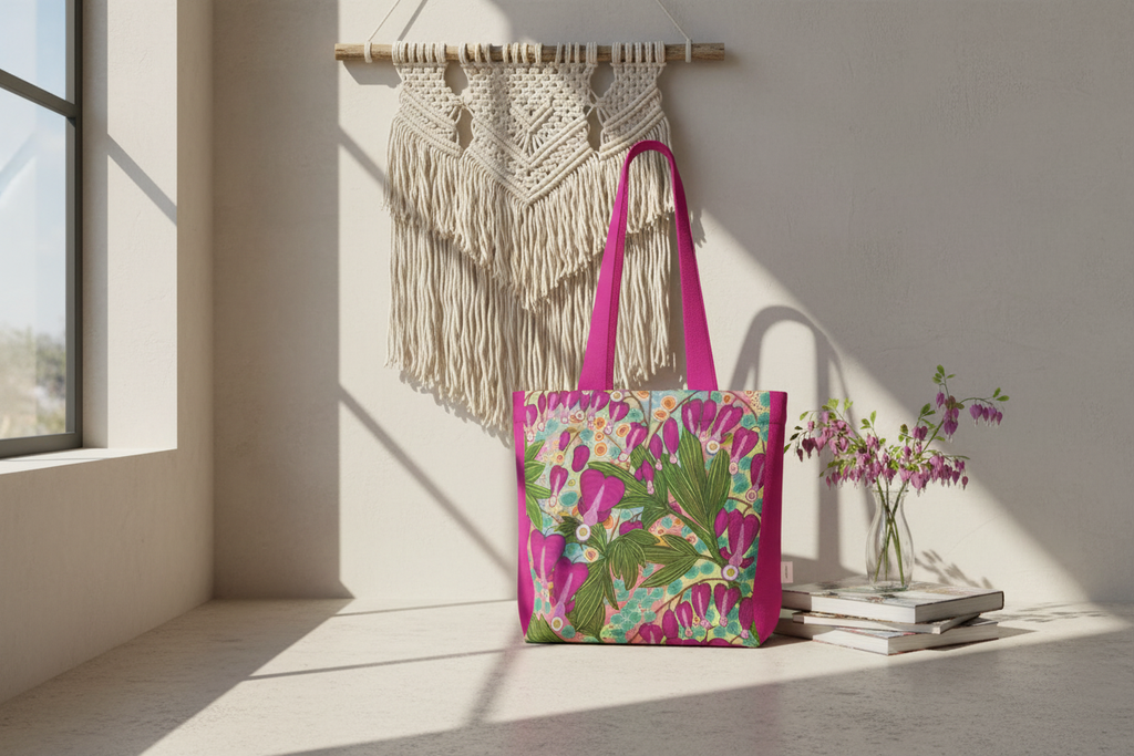 Everyday Tote Bag - Bleeding Hearts Floral Abstract Print