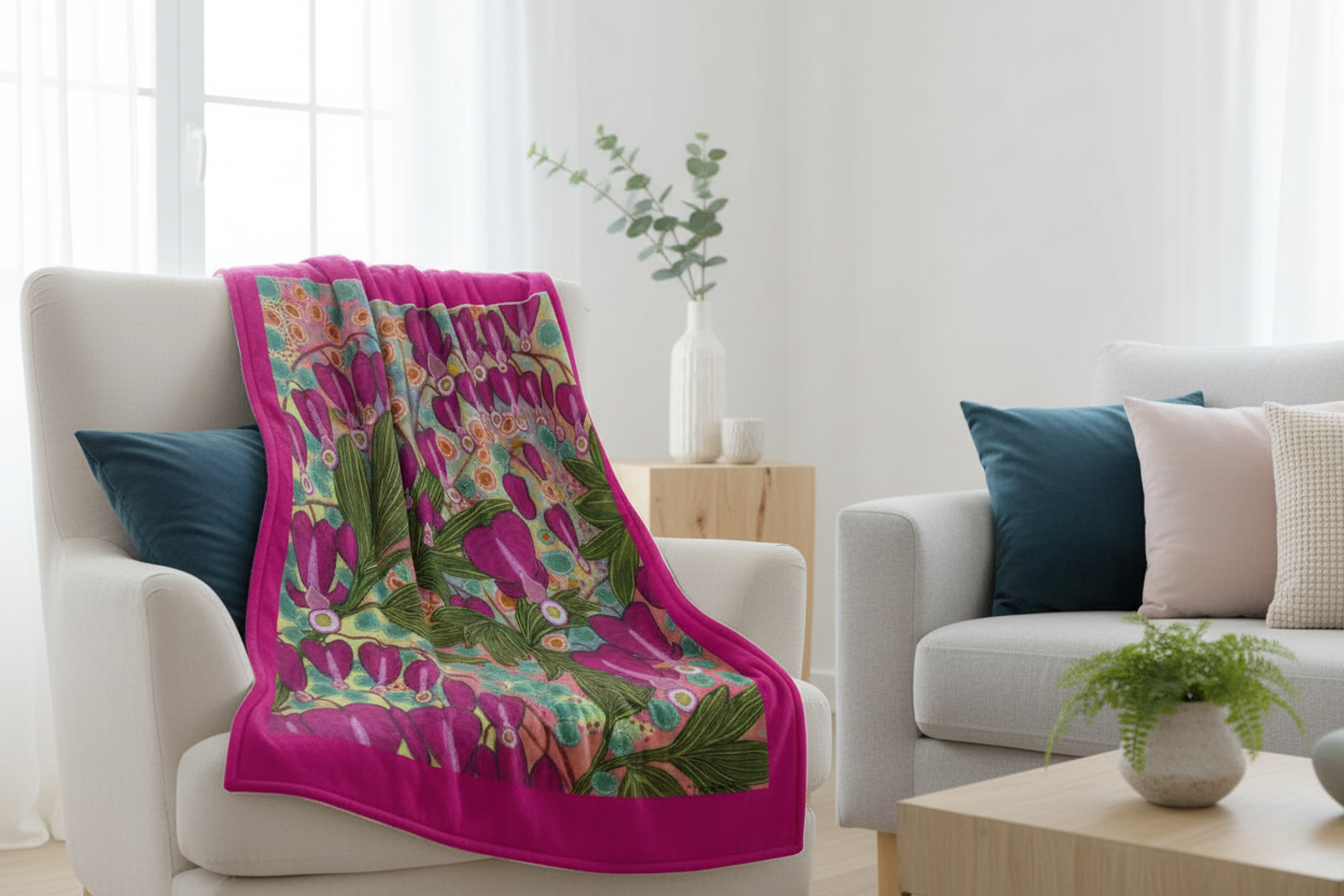 Luxurious Blanket - Bleeding Heart Abstract Art Design