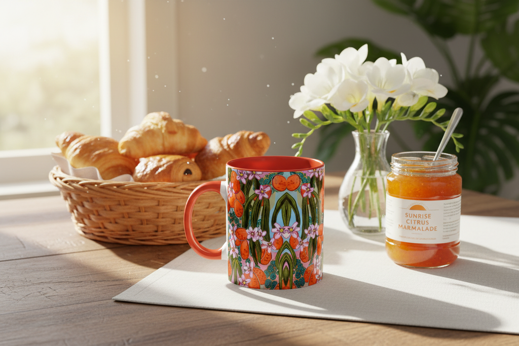 Orange interior breakfast