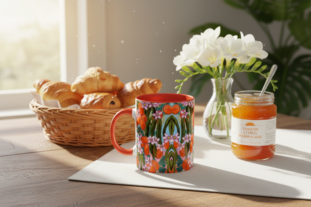 Orange interior breakfast