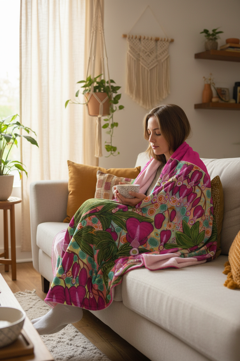 Luxurious Blanket - Bleeding Heart Abstract Art Design