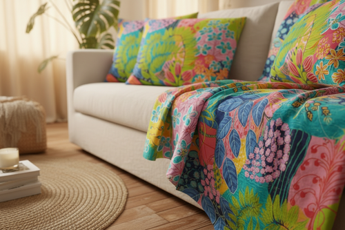 Summer Awakening blanket close-up lifestyle