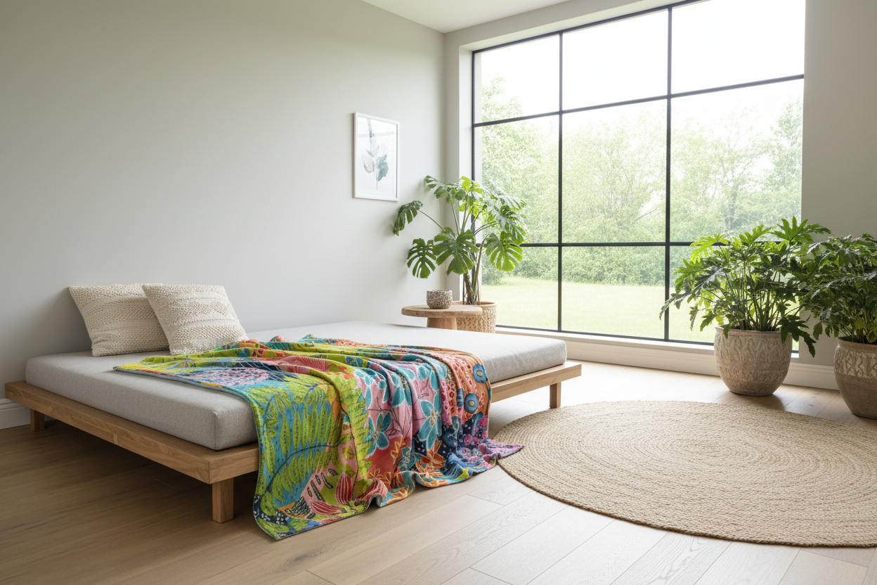 Blanket - Summer Awakening Abstract Art (Bright Turquoise)