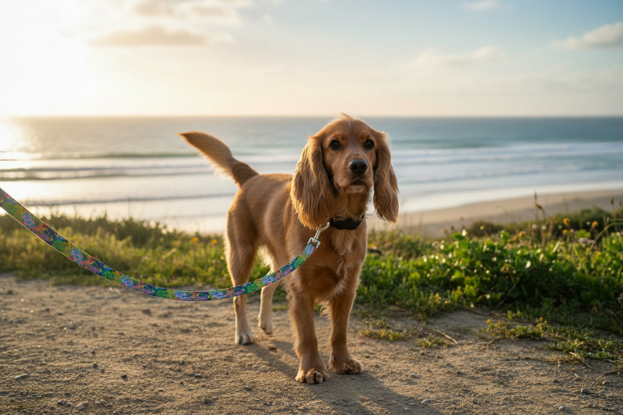Summer Awakening Dog Lead - Cocker Spaniel