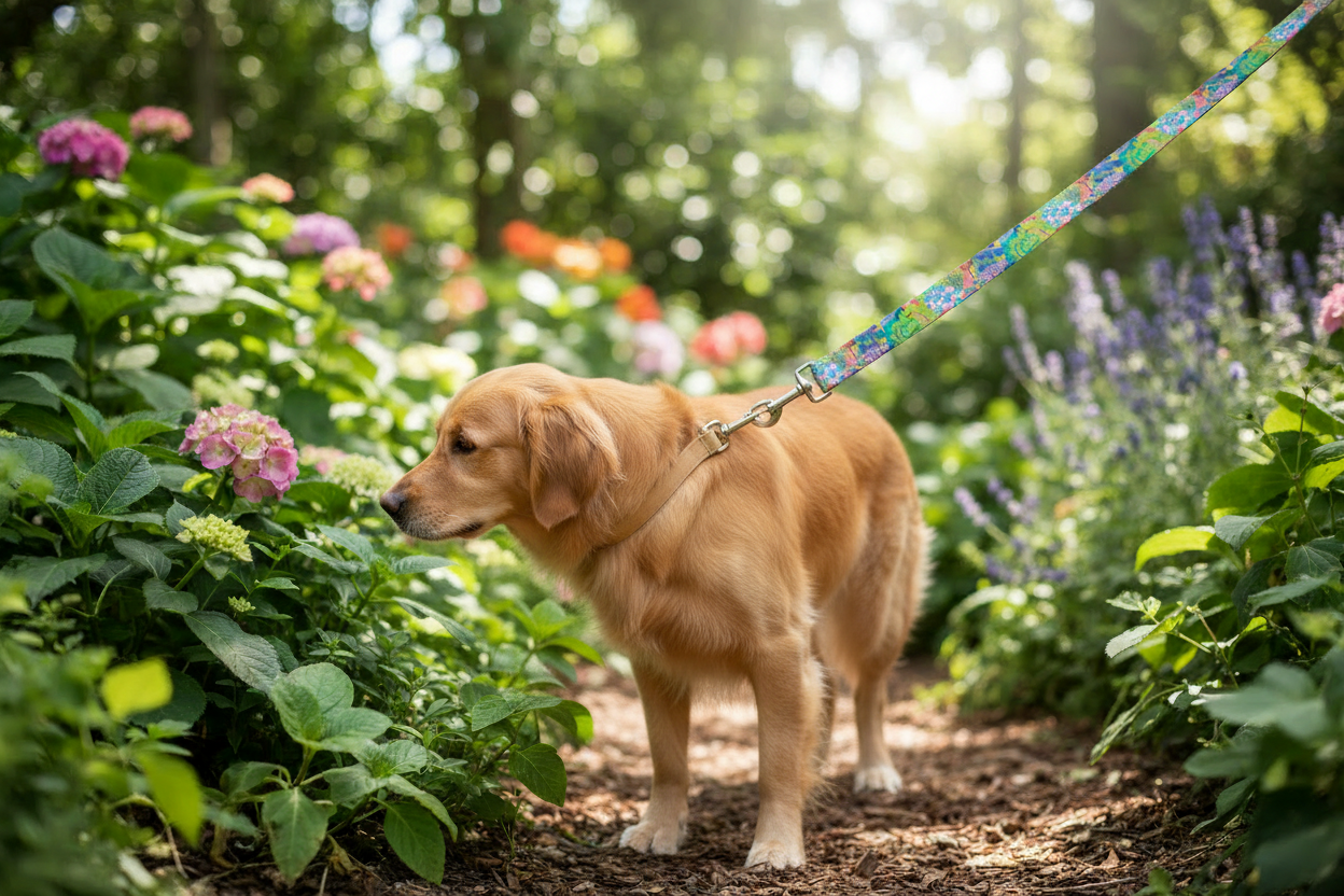 Summer Awakening Dog Lead - Golden Retriever