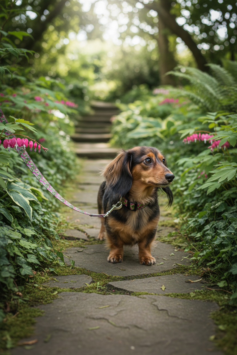 Dog Lead - Bleeding Hearts